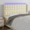 Galvūgalis su LED, kreminės spalvos, 147x16x118/128 cm