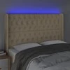 Galvūgalis su LED, kreminės spalvos, 147x16x118/128cm, audinys