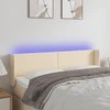 Galvūgalis su LED, kreminės spalvos, 147x16x78/88cm, audinys