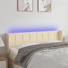 Galvūgalis su LED, kreminės spalvos, 147x16x78/88cm, audinys