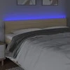 Galvūgalis su LED, kreminės spalvos, 160x5x78/88cm, audinys