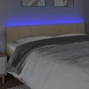 Galvūgalis su LED, kreminės spalvos, 160x5x78/88cm, audinys