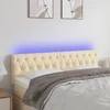 Galvūgalis su LED, kreminės spalvos, 160x7x78/88cm, audinys