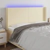 Galvūgalis su LED, kreminės spalvos, 163x16x118/128 cm