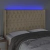 Galvūgalis su LED, kreminės spalvos, 163x16x118/128cm, audinys