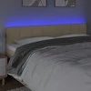 Galvūgalis su LED, kreminės spalvos, 180x5x78/88cm, audinys