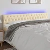 Galvūgalis su LED, kreminės spalvos, 200x7x78/88cm, audinys