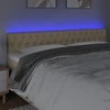 Galvūgalis su LED, kreminės spalvos, 200x7x78/88cm, audinys