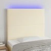 Galvūgalis su LED, kreminės spalvos, 80x5x118/128 cm