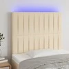 Galvūgalis su LED, kreminės spalvos, 80x5x118/128cm, audinys