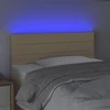 Galvūgalis su LED, kreminės spalvos, 80x5x78/88cm, audinys