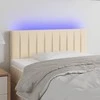Galvūgalis su LED, kreminės spalvos, 80x5x78/88cm, audinys