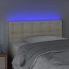 Galvūgalis su LED, kreminės spalvos, 80x5x78/88cm, dirbtinė oda