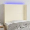 Galvūgalis su LED, kreminės spalvos, 83x16x118/128 cm