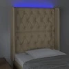 Galvūgalis su LED, kreminės spalvos, 83x16x118/128cm, audinys