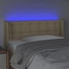 Galvūgalis su LED, kreminės spalvos, 83x16x78/88cm, audinys