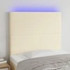 Galvūgalis su LED, kreminės spalvos, 90x5x118/128 cm
