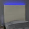 Galvūgalis su LED, kreminės spalvos, 90x5x118/128 cm