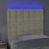 Galvūgalis su LED, kreminės spalvos, 90x5x118/128 cm