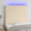 Galvūgalis su LED, kreminės spalvos, 90x5x118/128cm, audinys