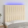 Galvūgalis su LED, kreminės spalvos, 90x5x118/128cm, audinys