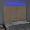 Galvūgalis su LED, kreminės spalvos, 90x5x118/128cm, audinys