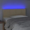 Galvūgalis su LED, kreminės spalvos, 90x5x78/88cm, audinys
