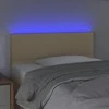 Galvūgalis su LED, kreminės spalvos, 90x5x78/88cm, audinys