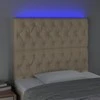 Galvūgalis su LED, kreminės spalvos, 90x7x118/128cm, audinys