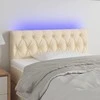 Galvūgalis su LED, kreminės spalvos, 90x7x78/88cm, audinys