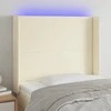 Galvūgalis su LED, kreminės spalvos, 93x16x118/128 cm