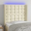 Galvūgalis su LED, kreminės spalvos, 93x16x118/128 cm
