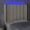 Galvūgalis su LED, kreminės spalvos, 93x16x118/128 cm
