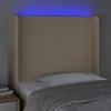 Galvūgalis su LED, kreminės spalvos, 93x16x118/128cm, audinys