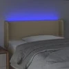 Galvūgalis su LED, kreminės spalvos, 93x16x78/88cm, audinys