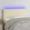 Galvūgalis su LED, kreminės spalvos,100x5x78/88cm, dirbtinė oda