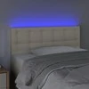 Galvūgalis su LED, kreminės spalvos,100x5x78/88cm, dirbtinė oda