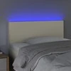Galvūgalis su LED, kreminės spalvos,100x5x78/88cm, dirbtinė oda