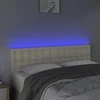 Galvūgalis su LED, kreminės spalvos,144x5x78/88cm, dirbtinė oda