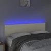 Galvūgalis su LED, kreminės spalvos,144x5x78/88cm, dirbtinė oda