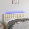 Galvūgalis su LED, kreminės spalvos,144x5x78/88cm, dirbtinė oda