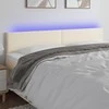 Galvūgalis su LED, kreminės spalvos,160x5x78/88cm, dirbtinė oda