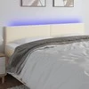 Galvūgalis su LED, kreminės spalvos,180x5x78/88cm, dirbtinė oda