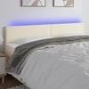 Galvūgalis su LED, kreminės spalvos,200x5x78/88cm, dirbtinė oda