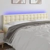 Galvūgalis su LED, kreminės spalvos,200x5x78/88cm, dirbtinė oda