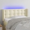 Galvūgalis su LED, kreminės spalvos,93x16x78/88cm, dirbtinė oda