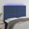 Galvūgalis su LED, mėlynos spalvos, 144x5x118/128cm, audinys