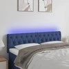 Galvūgalis su LED, mėlynos spalvos, 144x7x78/88cm, audinys