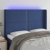 Galvūgalis su LED, mėlynos spalvos, 147x16x118/128cm, audinys
