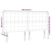 Galvūgalis su LED, mėlynos spalvos, 160x5x118/128cm, audinys